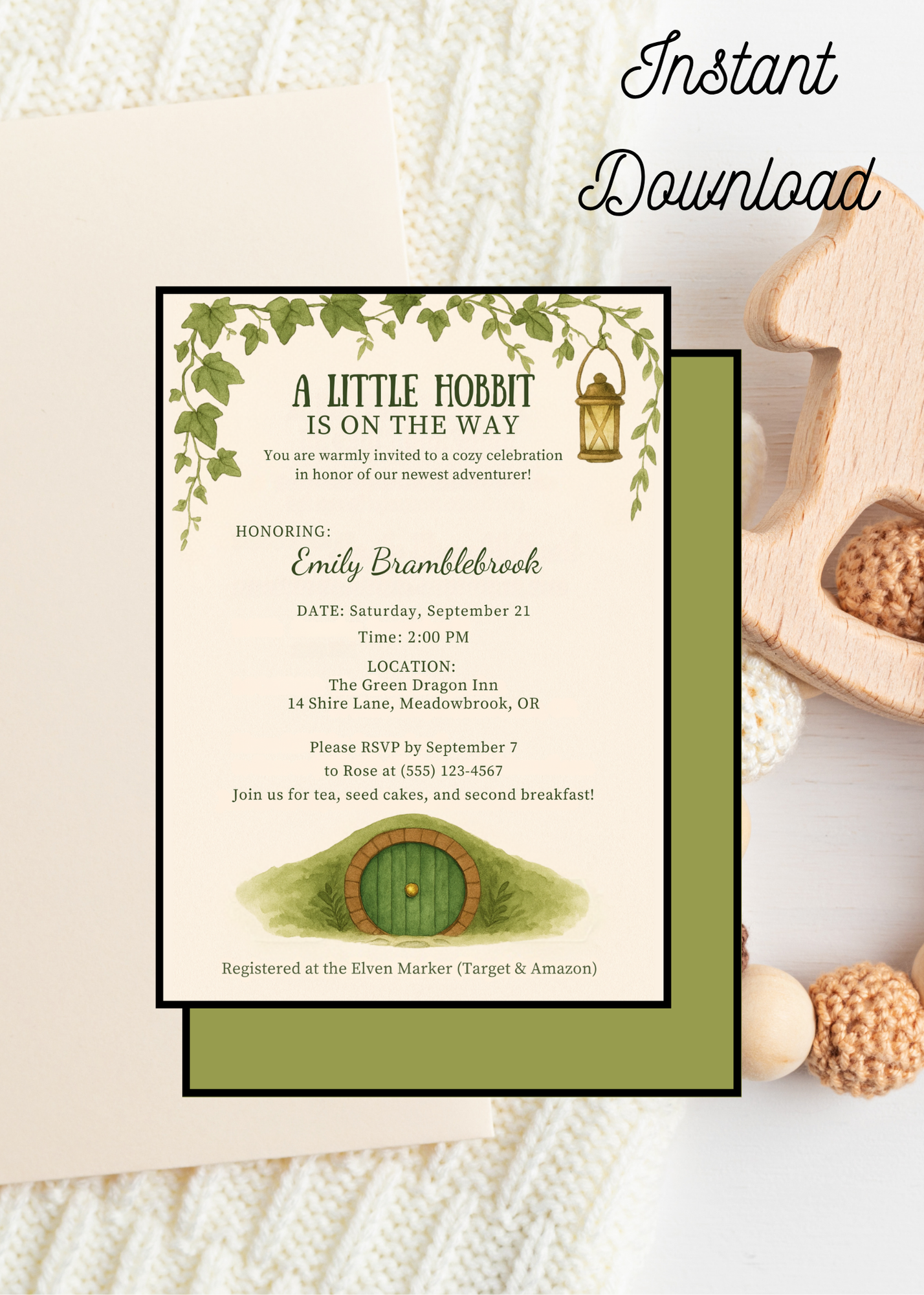 Hobbit Baby Shower Invitation