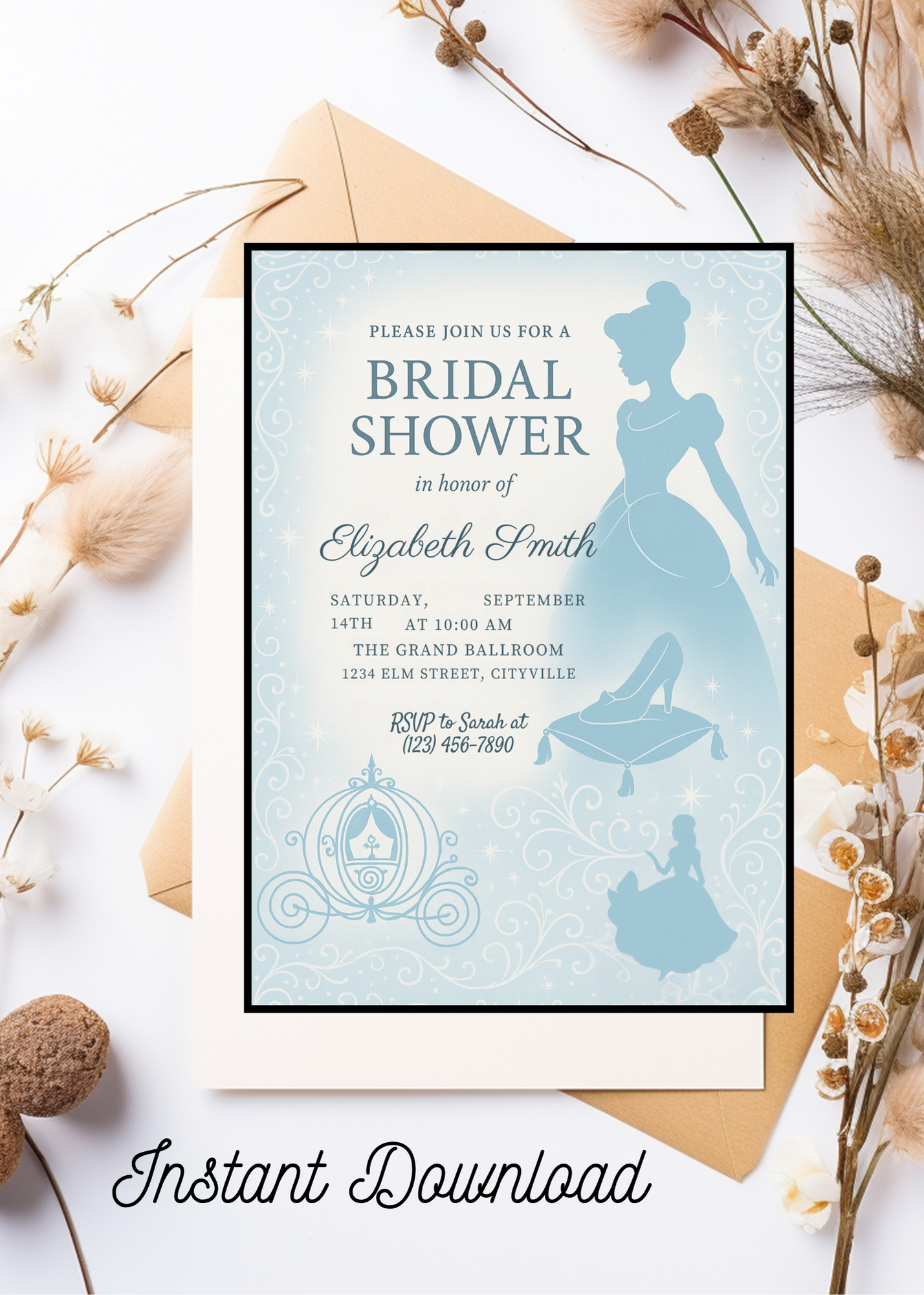 Cinderella Bridal Shower Invitation