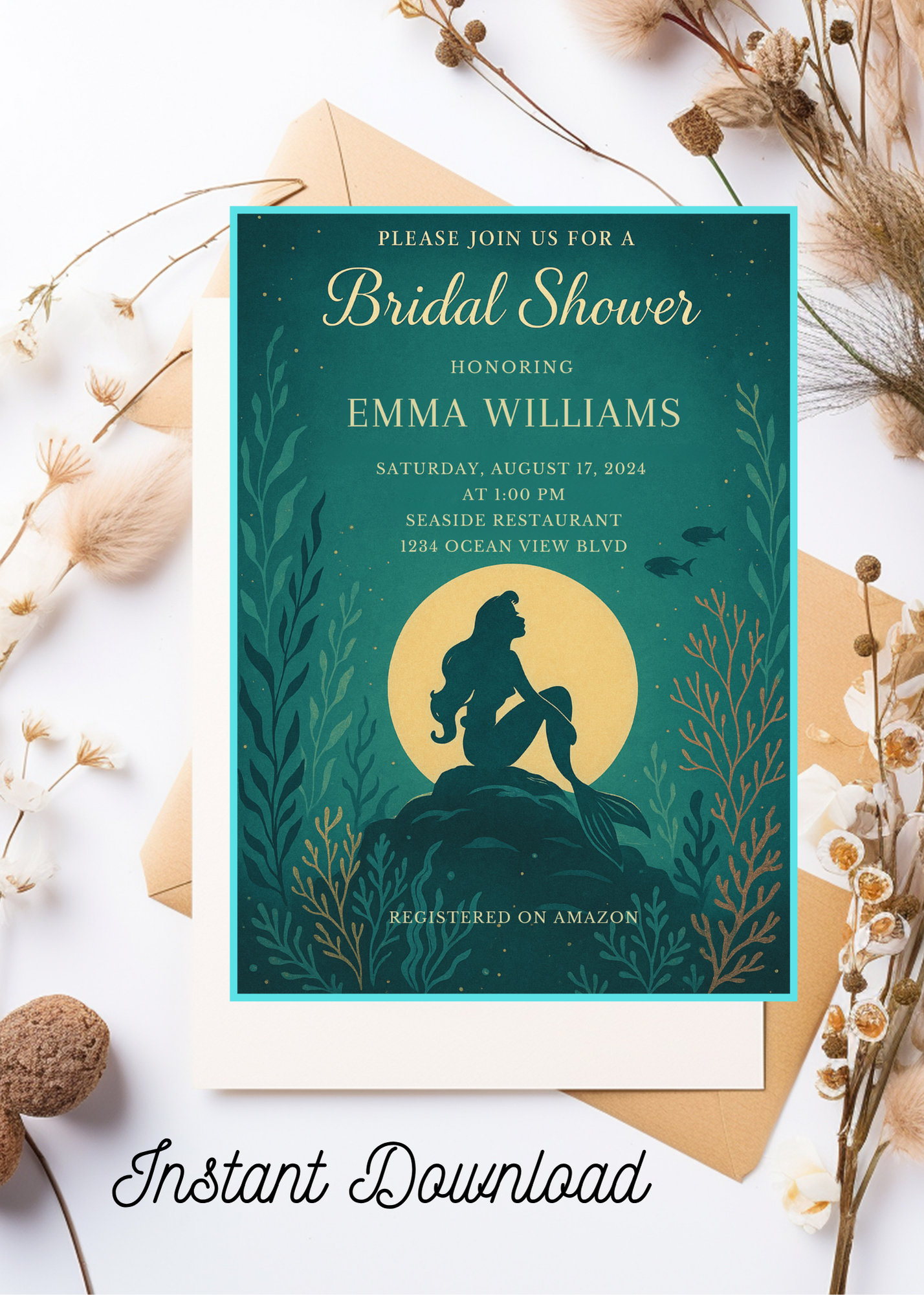 Little Mermaid Bridal Shower Invitation