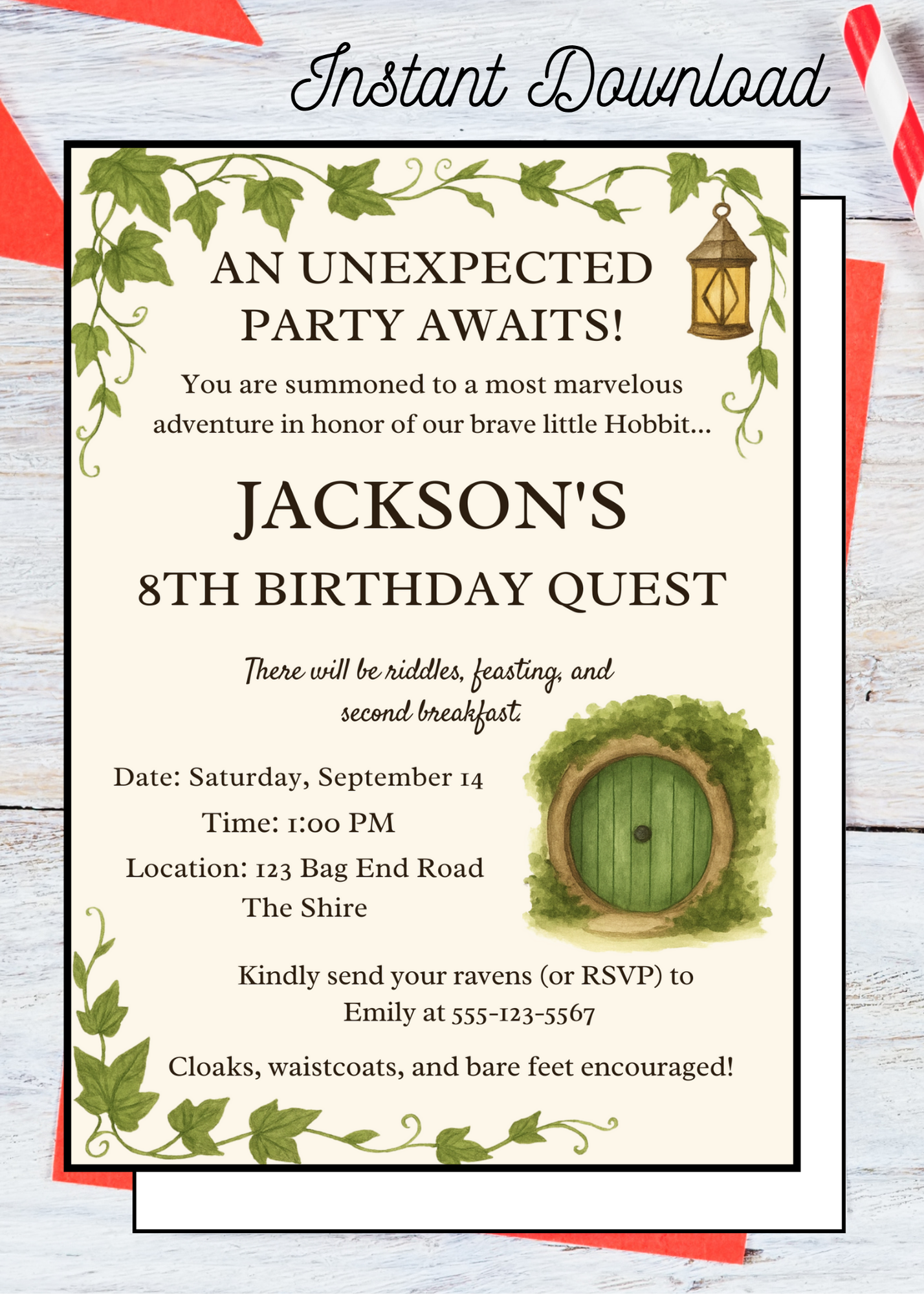 Hobbit Party Invitation