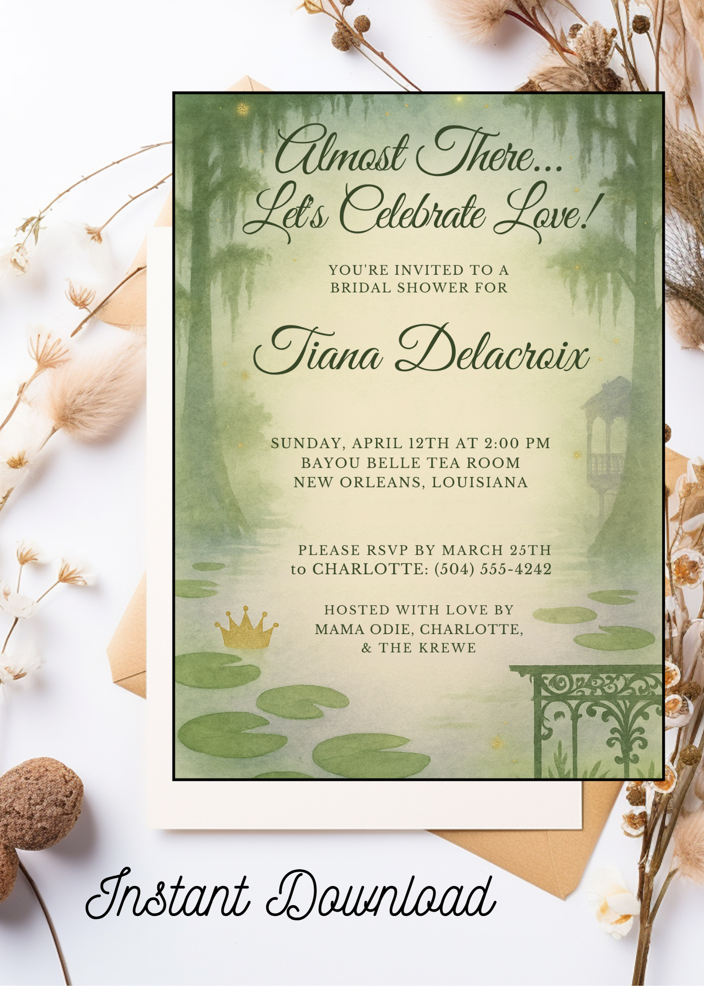 Princess and the Frog Bridal Shower Invitation