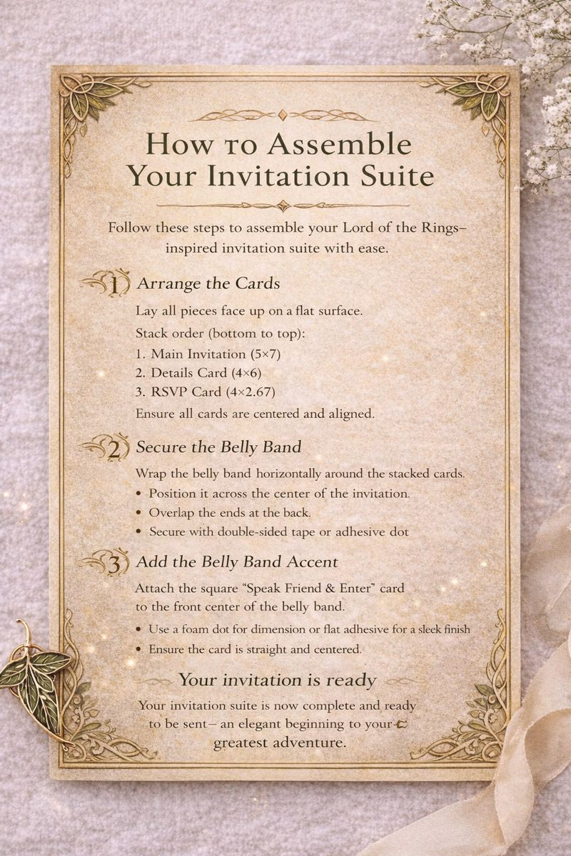 Lord of the Rings Wedding Invitation Set