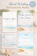 Beach Wedding Invitation Set