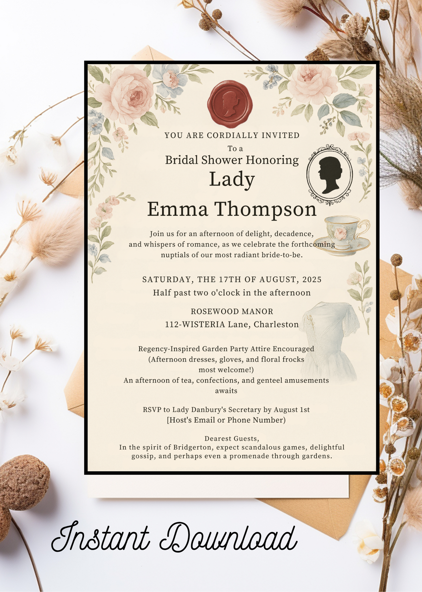 Bridgerton Bridal Shower Invitation