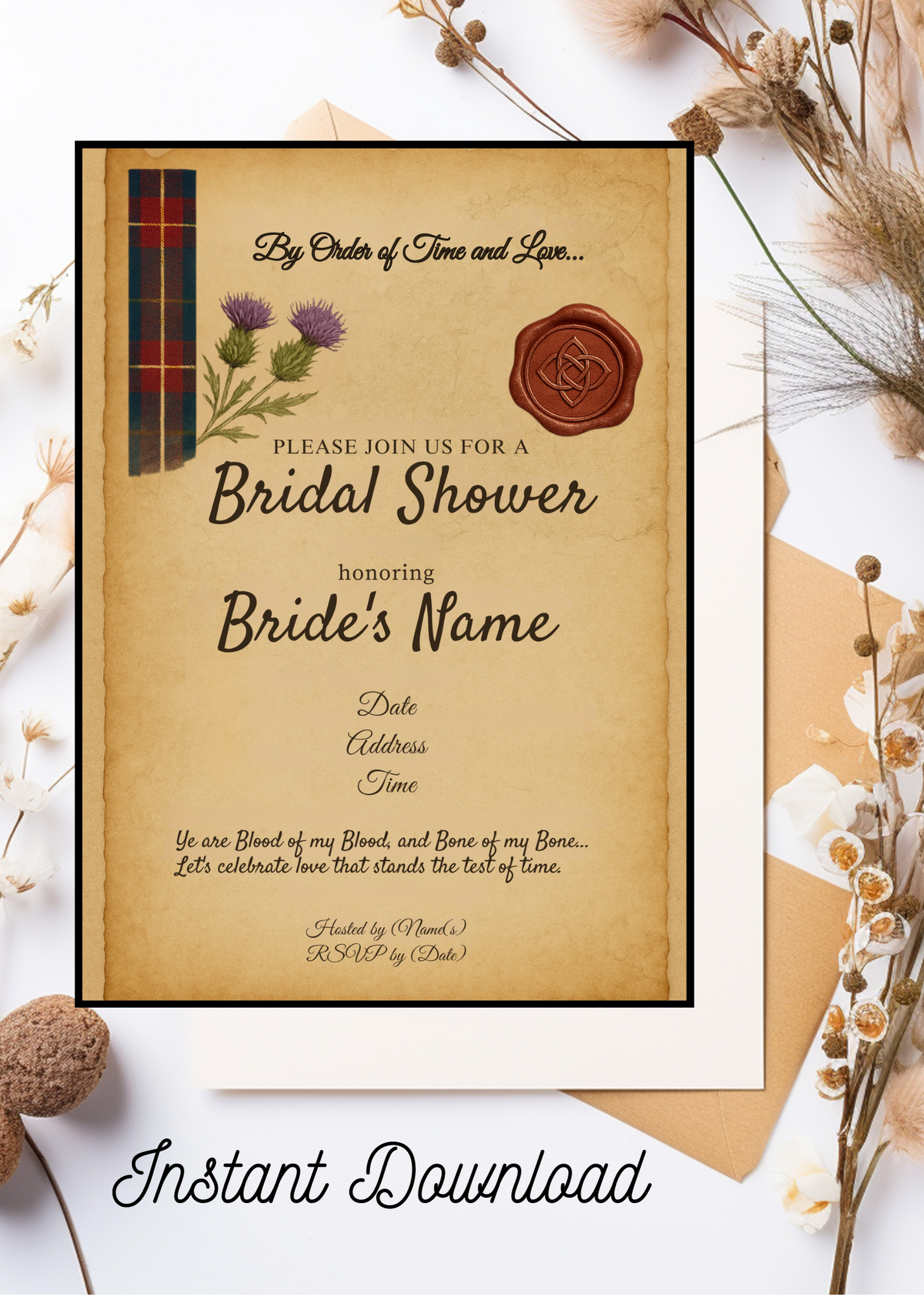 Outlander Bridal Shower Invitation