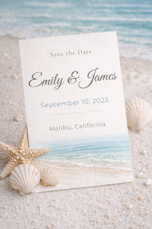 Beach Wedding Invitation Set