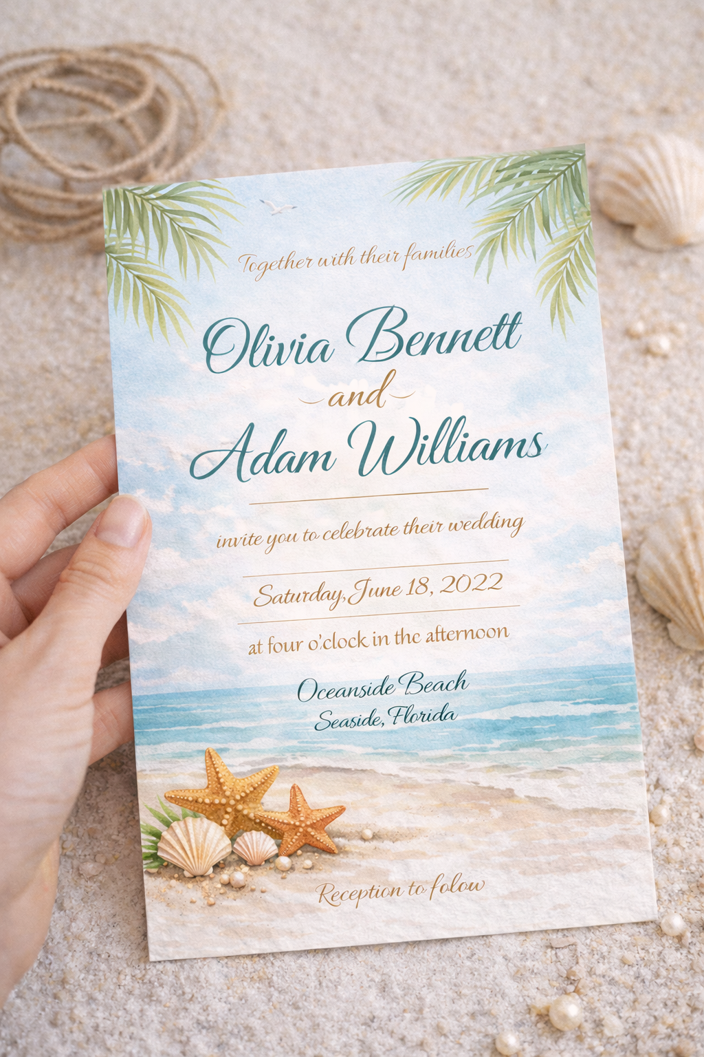 Beach Wedding Invitation Set