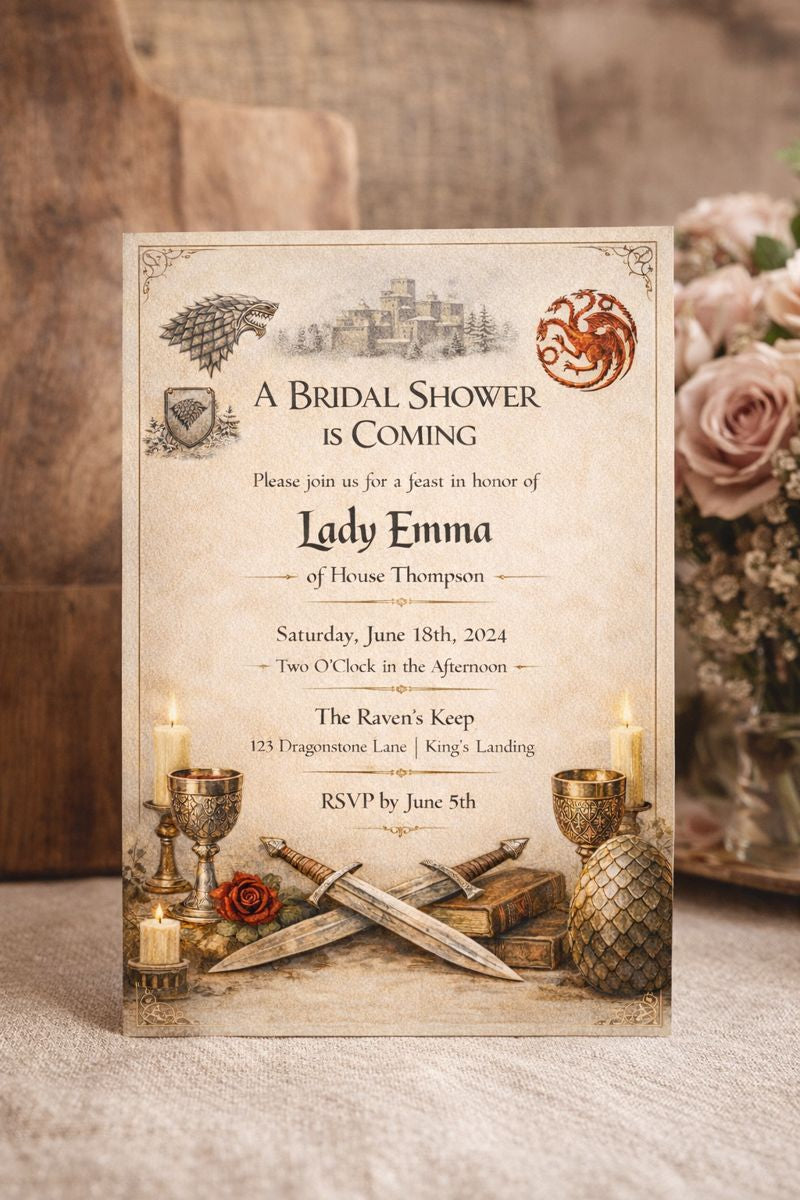 Game of Thrones Inspired Bridal Shower Invitation