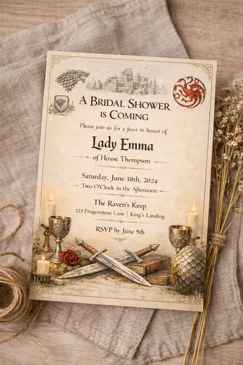 Game of Thrones Inspired Bridal Shower Invitation