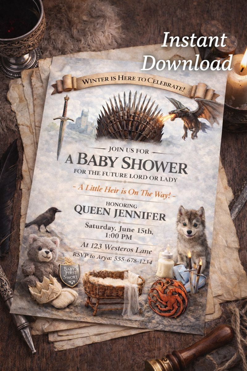 Game of Thrones Inspired Baby Shower Invitation