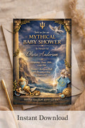 Greek God Baby Shower Invitation