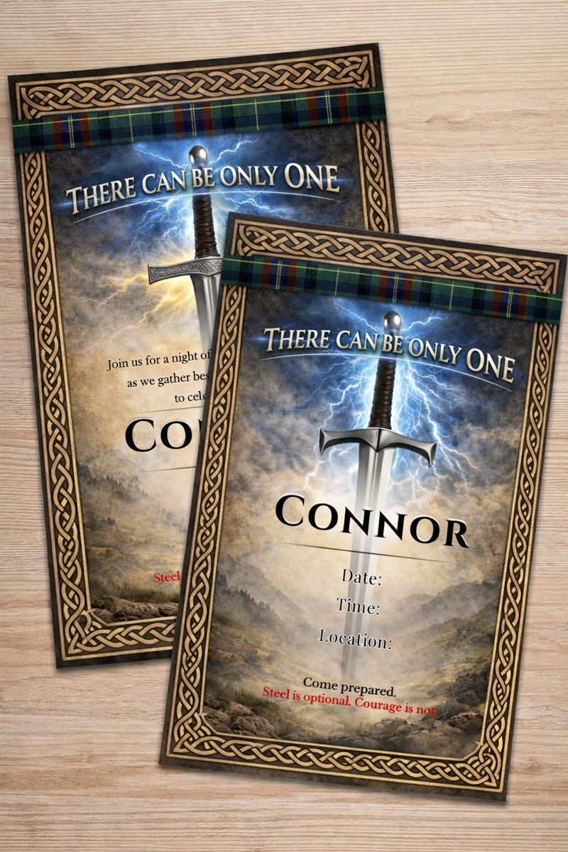 Highlander Party Invitation