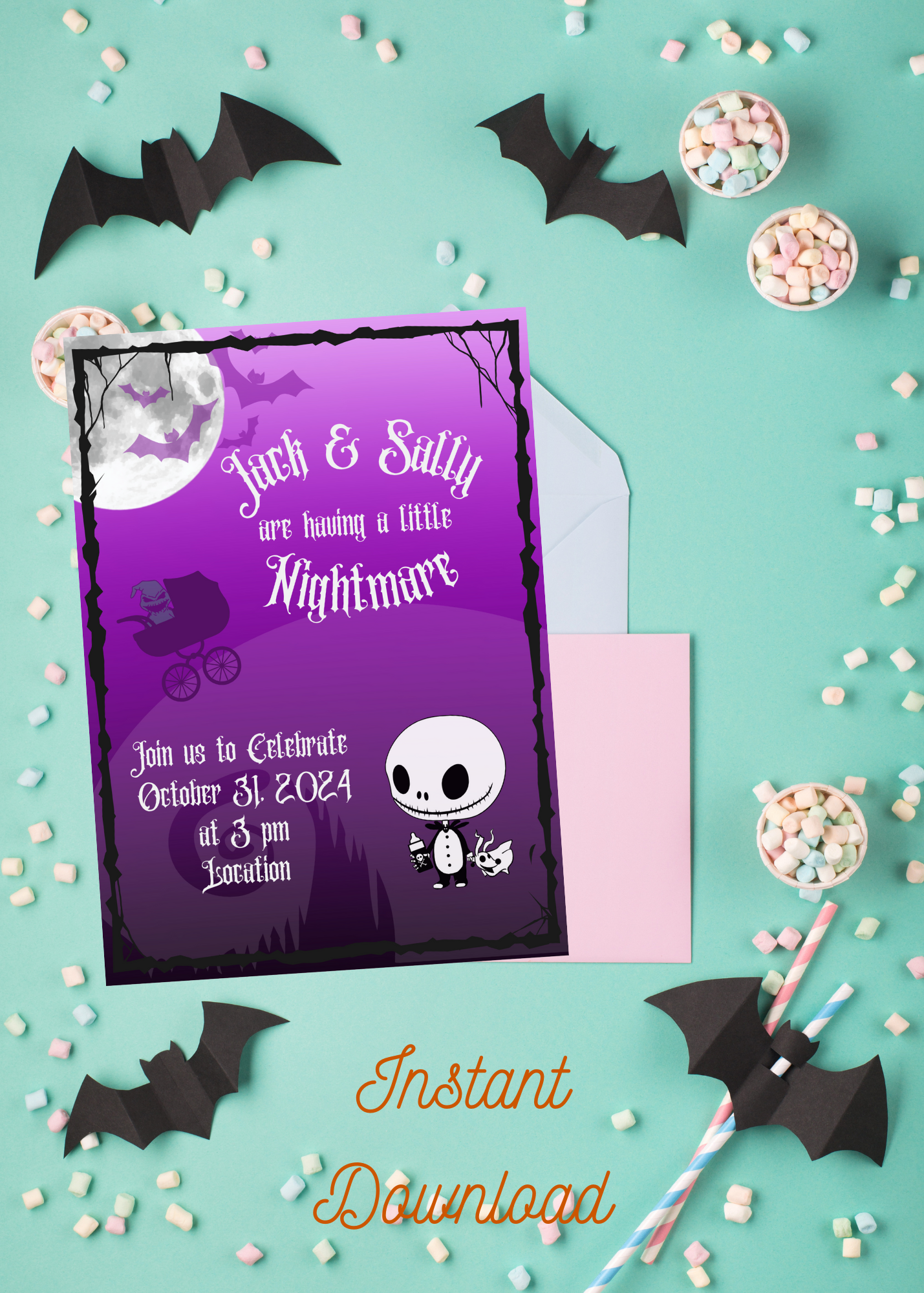 Jack & Sally Baby Shower Invitation