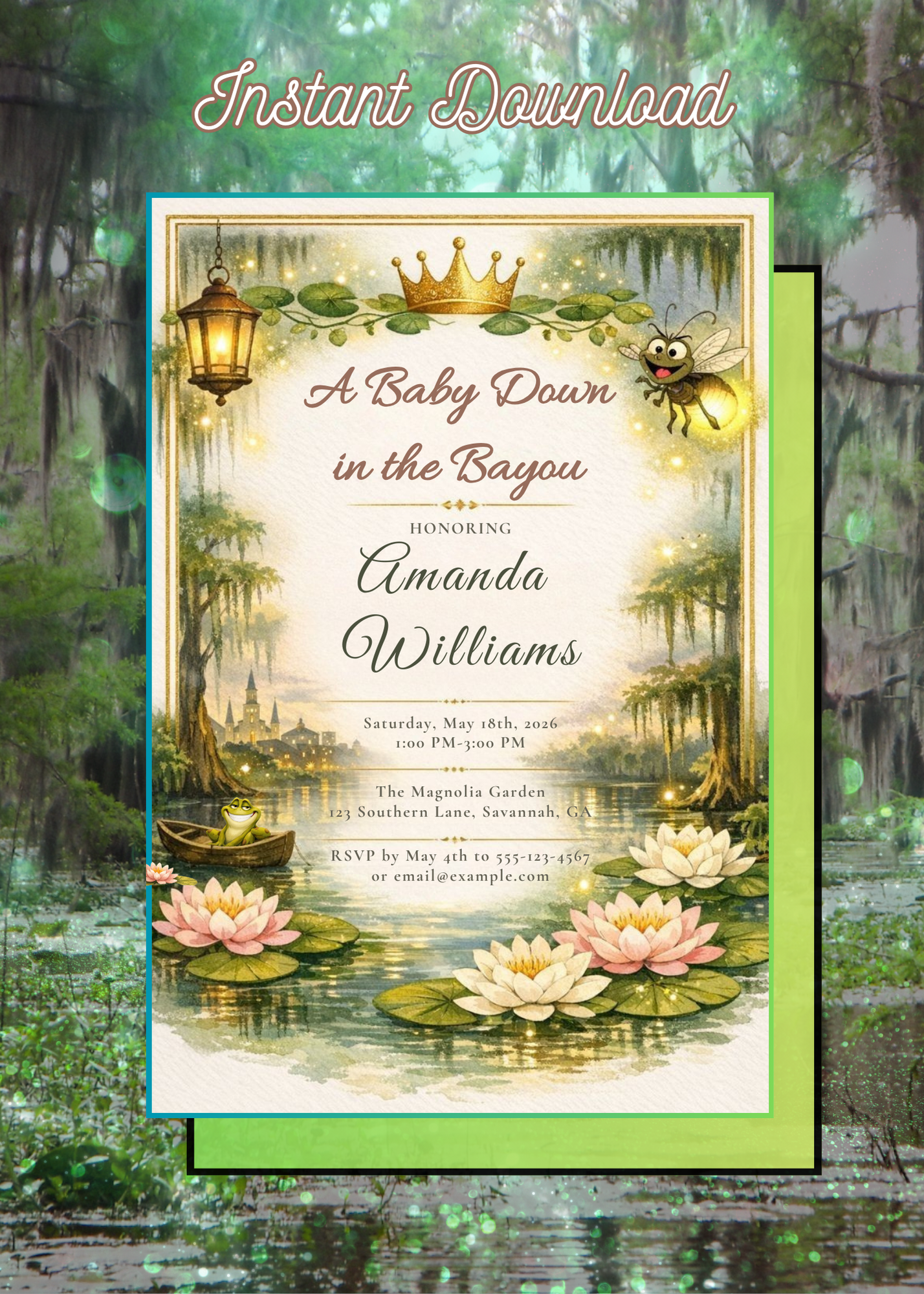 Princess Tiana Baby Shower Invitation