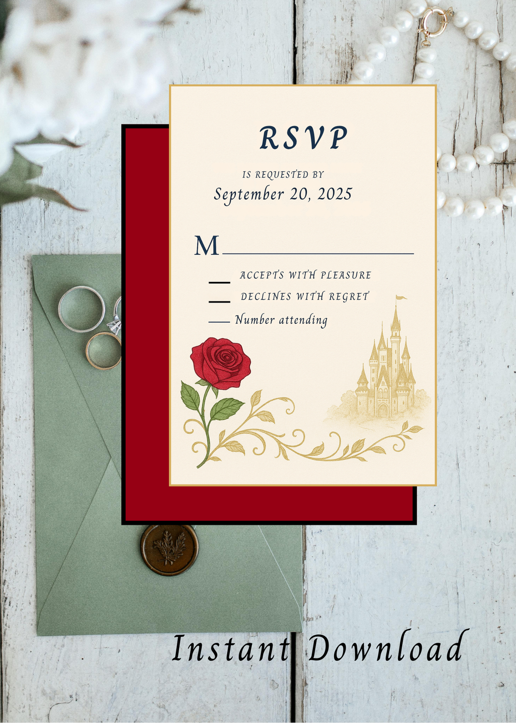 Beauty & the Beast Wedding Invitation