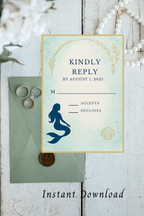 Little Mermaid Wedding Invitation Set