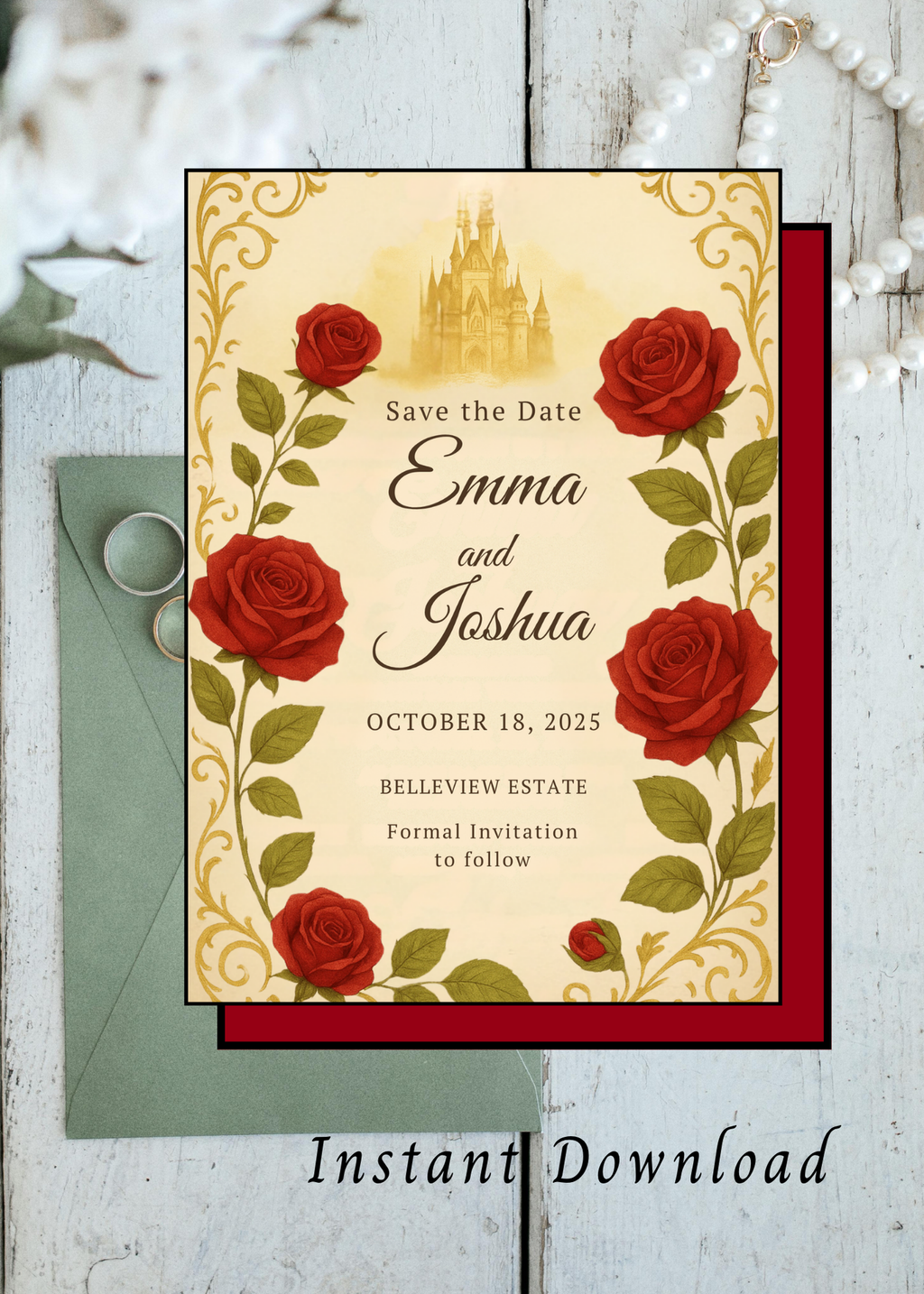 Beauty & the Beast Wedding Invitation