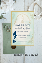 Little Mermaid Wedding Invitation Set