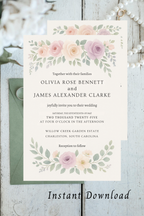 Floral Watercolor Wedding Set