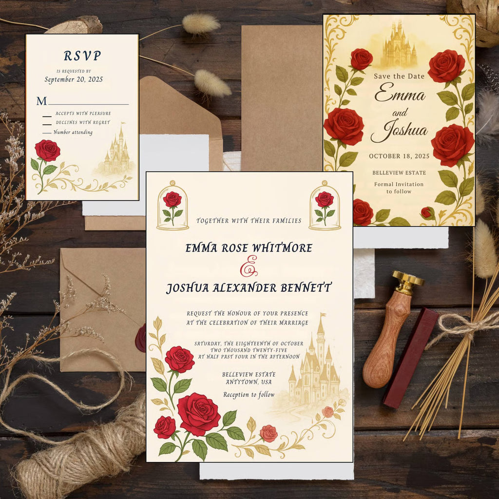 Beauty & the Beast Wedding Invitation