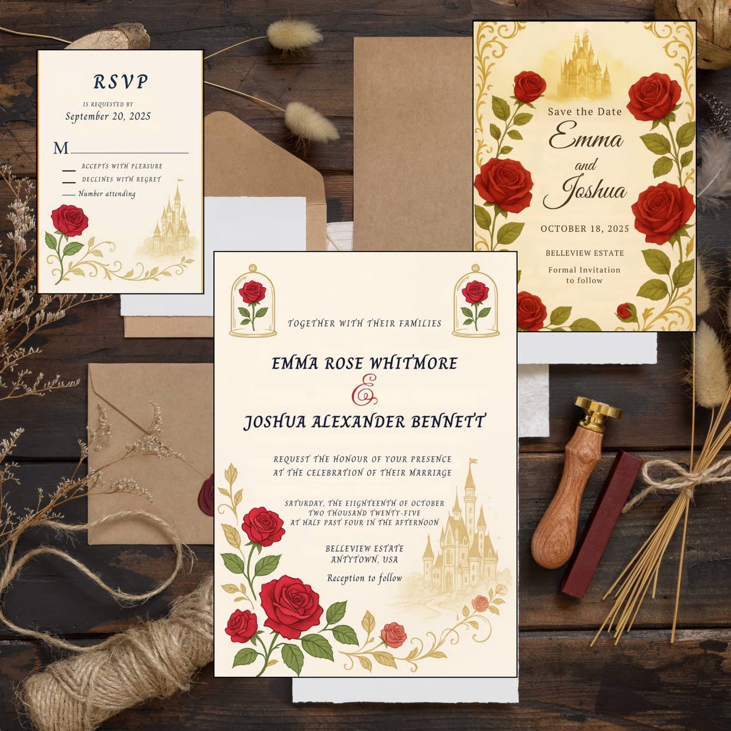 Beauty & the Beast Wedding Invitation