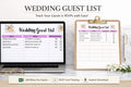 Wedding Guest List Spreadsheet