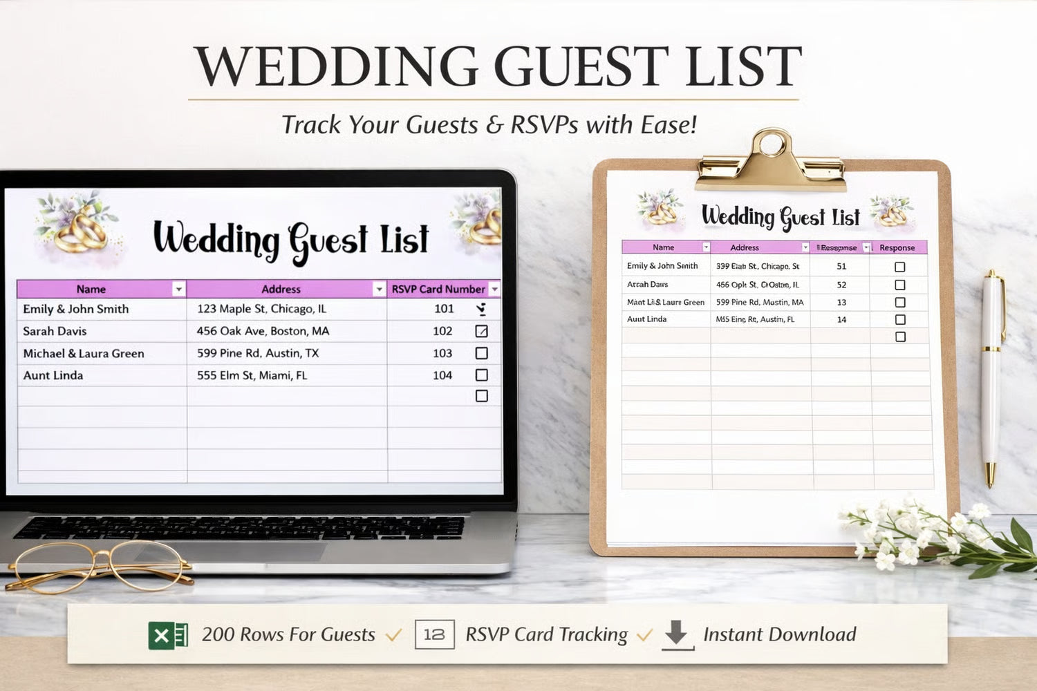 Wedding Guest List Spreadsheet