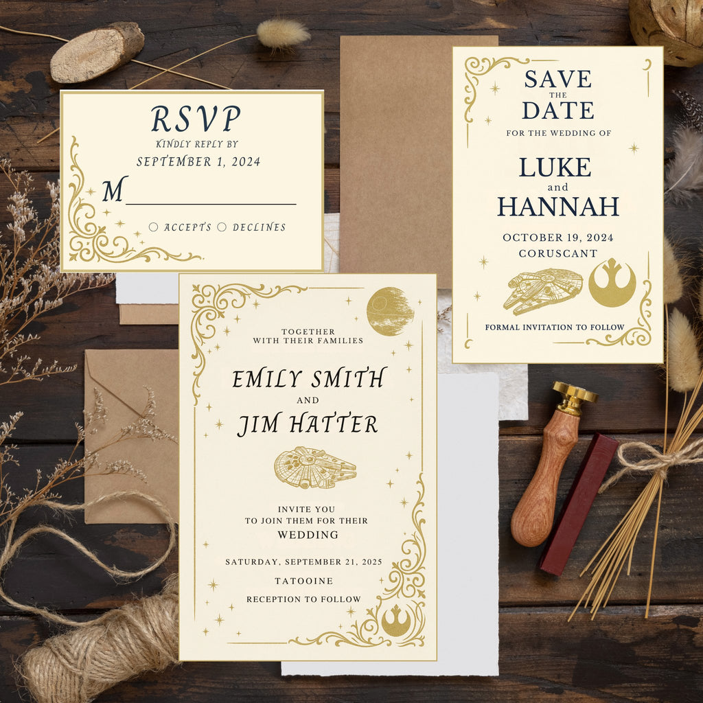 Star Wars Wedding Invitation Set