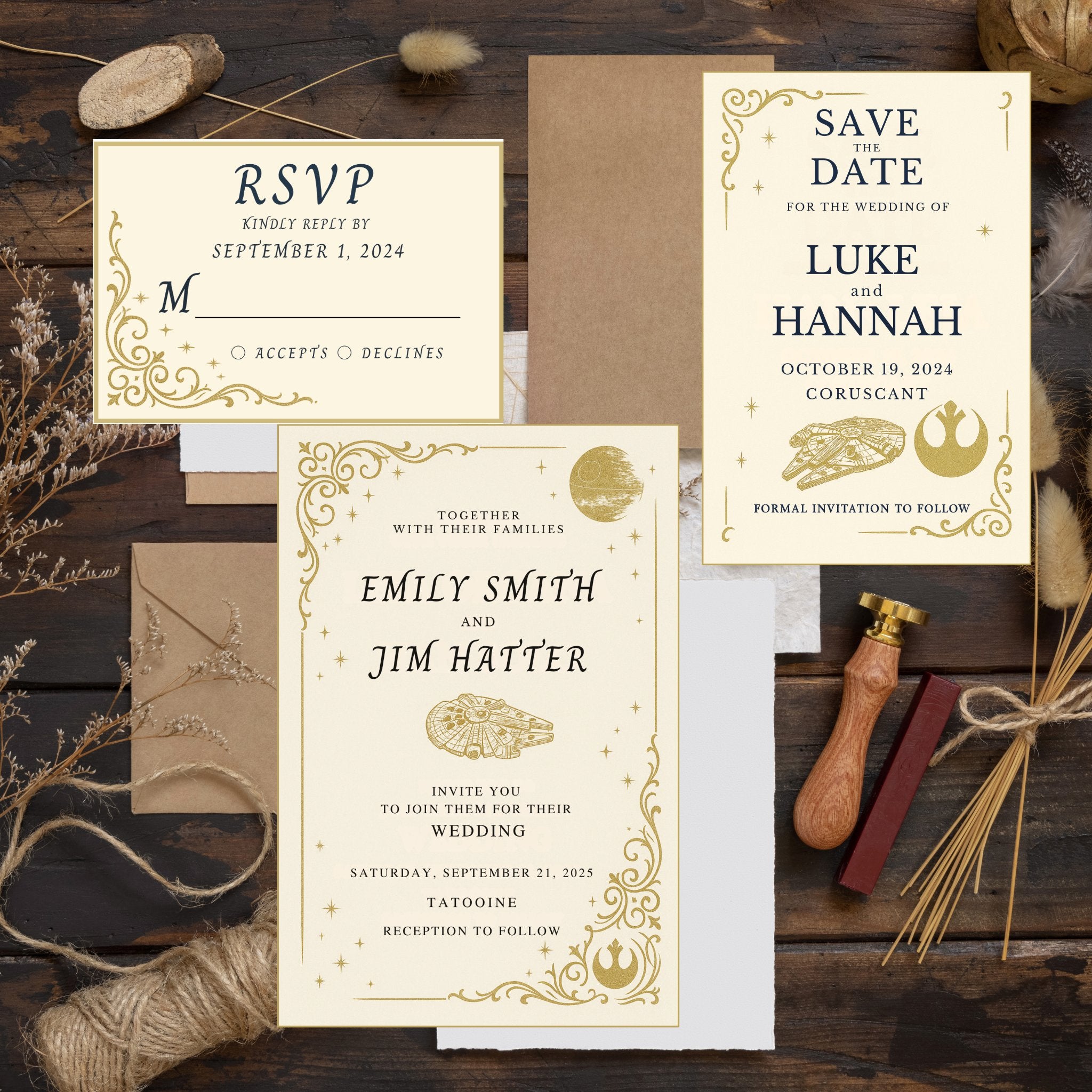 Star Wars Wedding Invitation Set
